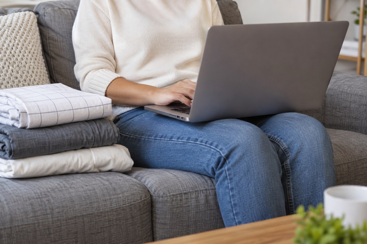 Shopping online at home