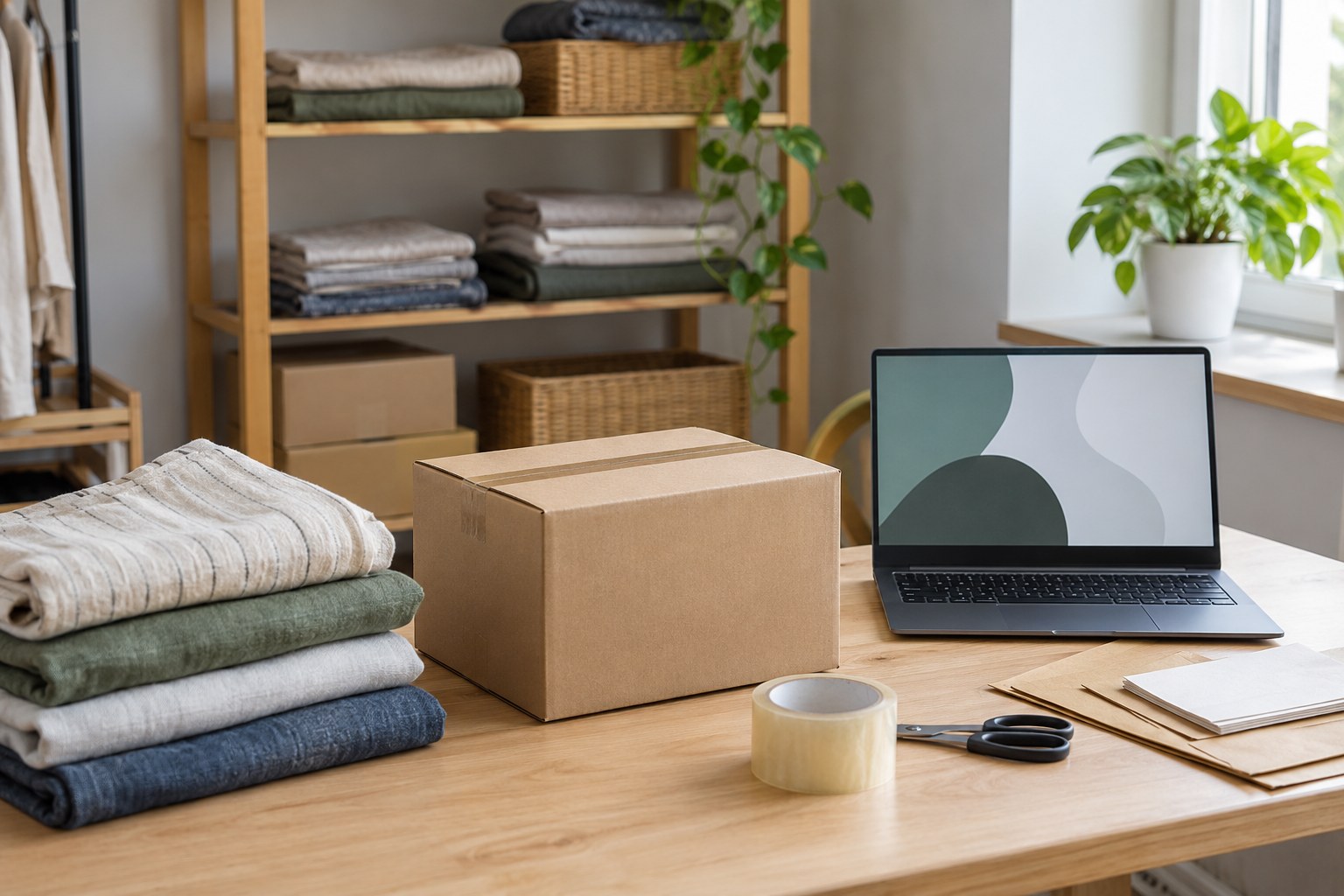 Home linen packed for a bulk order
