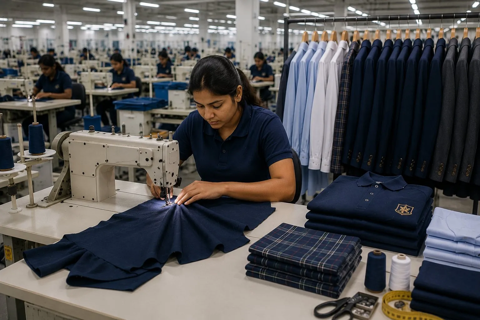 Uniform manufacturing floor
